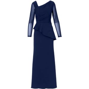 Adrianna Papell Avondjurk 'Knit Crepe Combo Mesh Gown'  donkerblauw