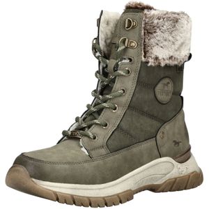 MUSTANG Veterlaarsjes  grijs gemêleerd / olijfgroen