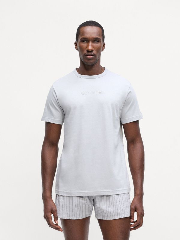 Calvin Klein Underwear Pyjama kort  lichtgrijs / wit