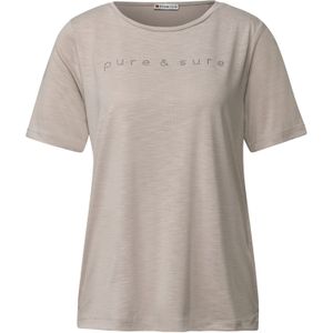 Street One - T-shirt - Zwart - Silk-Look Stof