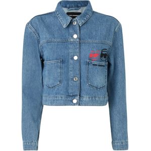 Karl Lagerfeld Tussenjas 'Ikon'  blauw denim / pink / zwart