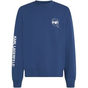 Karl Lagerfeld Sweatshirt 'Ikon'  donkerblauw / wit