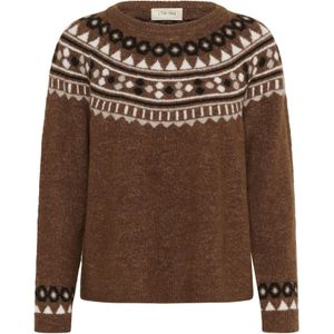 Cream Trui 'CRCherrie'  lichtbruin / bruin gemêleerd / zwart / wit