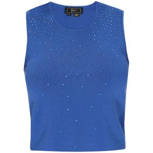 faina Gebreide top  kobaltblauw