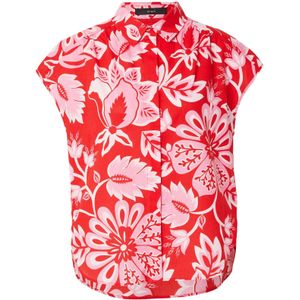 OUI Blouse  lichtroze / rood / wit