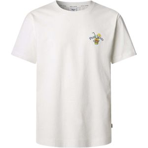 Pepe Jeans - T-shirt - Effen - Katoen - Motiefprint - Ronde Hals