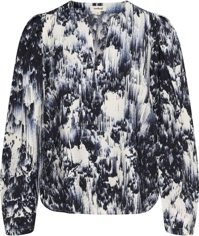 SOAKED IN LUXURY - Jazzlyn - Blouse - Blauw/Navy/Wit