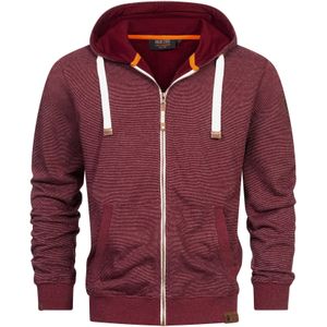 INDICODE JEANS Sweatvest ' Baustian '  wijnrood