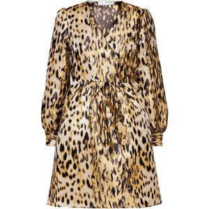 Selected Femme Petite Jurk  geel / zwart / wit