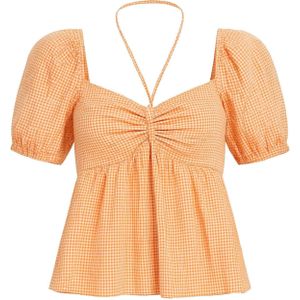 For You Moda Blouse  oranje / wit