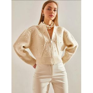 Bianco Lucci Gebreid vest  beige