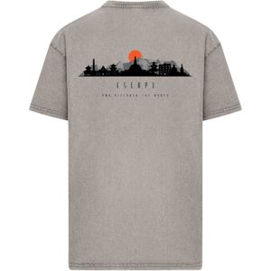 F4NT4STIC Shirt 'Escape Discover the World Asian Town'  donkergrijs / oranje / zwart