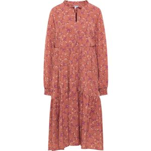 Usha Jurk  donkerbruin / orchidee / donkerlila / oudroze / wit