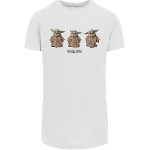 F4NT4STIC Shirt 'The Mandalorian Baby Yoda'  brokaat / pastelgroen / wit