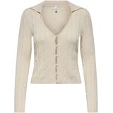 Onlmeddi - Vest - Polo Hals - Lange Mouwen - Knoopsluiting - Knit Fit