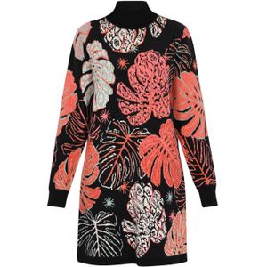 IZIA Gebreide jurk  oranjerood / zwart / wit