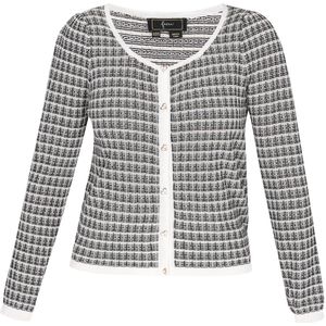 faina Gebreid vest 'Fashion Look'  zwart / wit