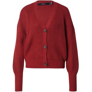 VERO MODA Gebreid vest 'VMLEA'  donkerrood