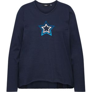 Ulla Popken Shirt  marine / royal blue/koningsblauw / donkerblauw / wit