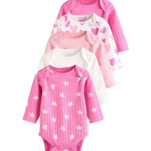 Next Rompertje/body  pink / rosa / pitaja roze / wit