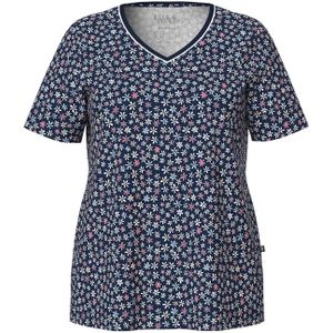 Ulla Popken - Slaapshirt - Nachtblauw - Jersey - Halve Mouw