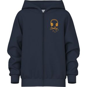 NAME IT - NKMVOLTINUS - Sweatvest - Navy / Oranje - Capuchon