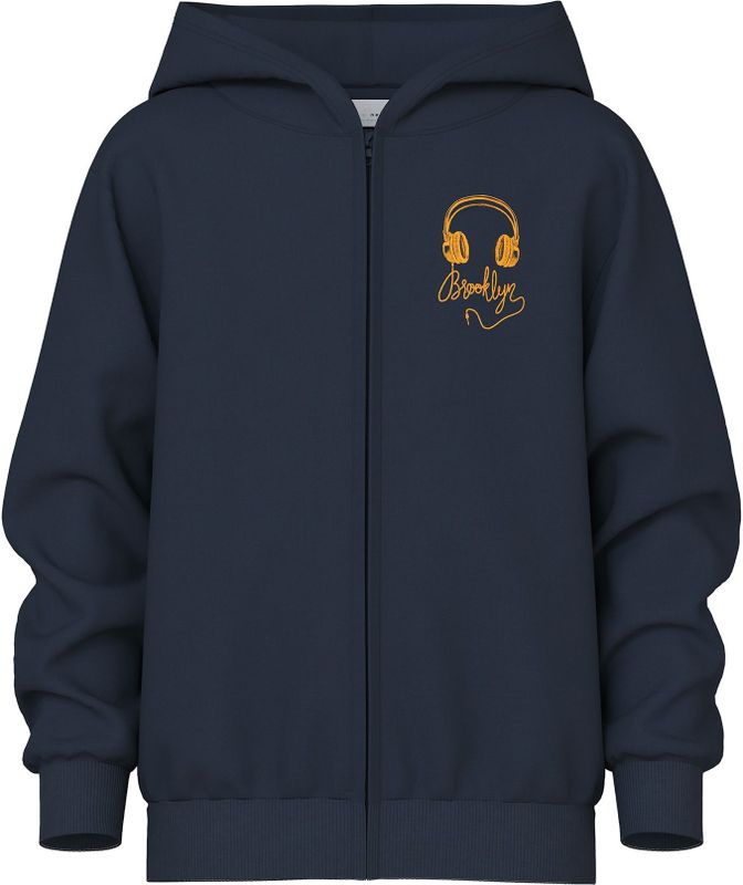 NAME IT - NKMVOLTINUS - Sweatvest - Navy / Oranje - Capuchon