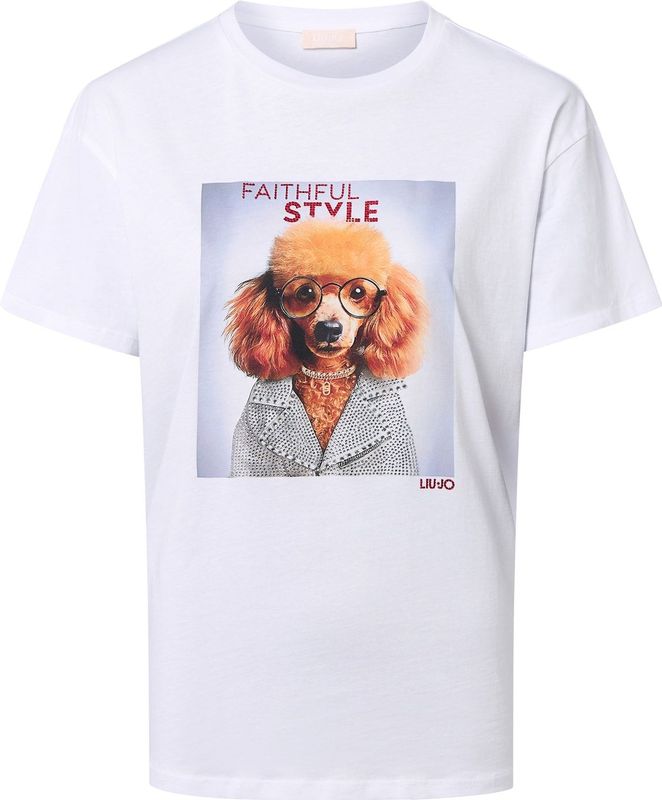 Liu Jo - T-shirt - Oranje - Motiefprint - Kwartmouw