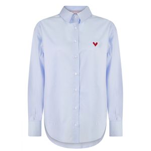 Felix Hardy - Blouse - Blauw - Effen - Lange Mouw - Losse Pasvorm