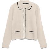 VERO MODA Gebreid vest 'VMGold'  taupe / zwart