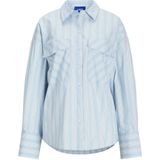 Overhemd - Katoen/Nylon - Oversized Pasvorm - Lange Mouwen - Lichtblauw