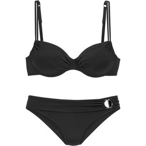 Beugelbikini - Zwart - Polyamide - Met Sluiting Achter