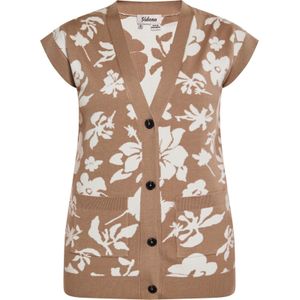 Sidona Gebreid vest  bruin / wolwit