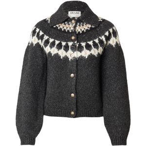 Aware Gebreid vest  grijs gemêleerd / wit