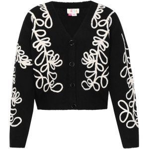 IZIA Gebreid vest  zwart / wit