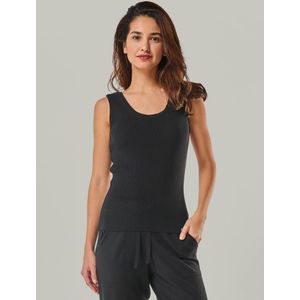 YOU LOOK PERFECT Gebreide top 'TOP BLOSSOM - Geripptes Merino Top mit Rundhals'  zwart