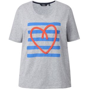 Ulla Popken Shirt  lichtgrijs / grijs gemêleerd / oranje