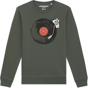 Watapparel Sweatshirt 'Schallplatte'  kaki / gemengde kleuren