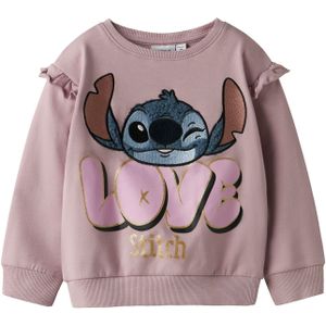 NAME IT Sweatshirt 'NMFOLA STITCH'  duifblauw / bruin / goud / pastellila