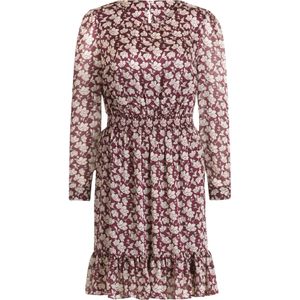 Cartoon Jurk  taupe / wijnrood