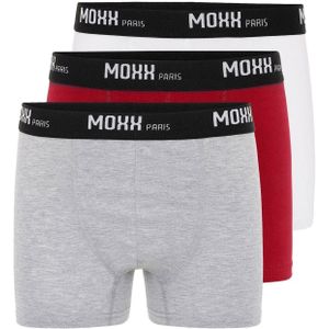 Moxx Paris Boxershorts  grijs gemêleerd / donkerrood / zwart / wit