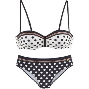 Look - Beugelbikini - Zwart/crème - Gewatteerde Cups - Handwas