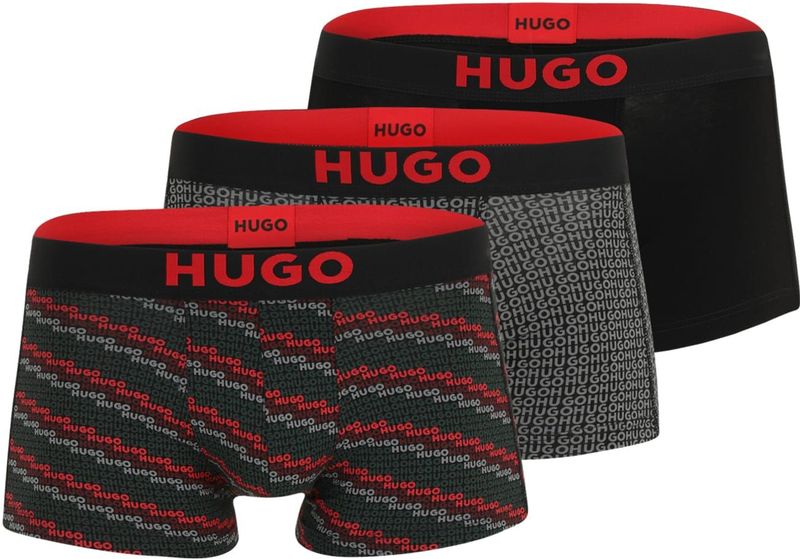 HUGO Boxershorts  marine / grijs gemêleerd / knalrood