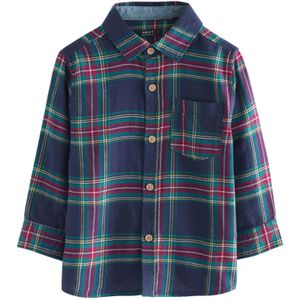 Next Overhemd  marine / geel / smaragd / wit