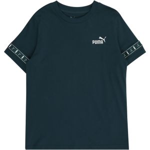 PUMA Functioneel shirt 'ESS'  donkergroen / wit