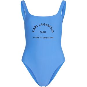 Karl Lagerfeld Badpak 'Rue St-Guillaume'  azuur / zwart