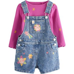 Next Set  blauw denim / groen / fuchsia / rosa
