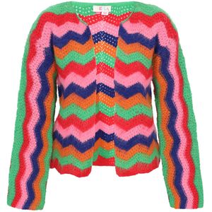 IZIA Gebreid vest  blauw / groen / pink / rood
