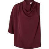 Viscose - One-shoulder Top - Watervalhals - Enkele Halflange Mouw - Regular Fit