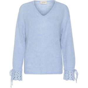 Cream Trui 'Niso'  hemelsblauw